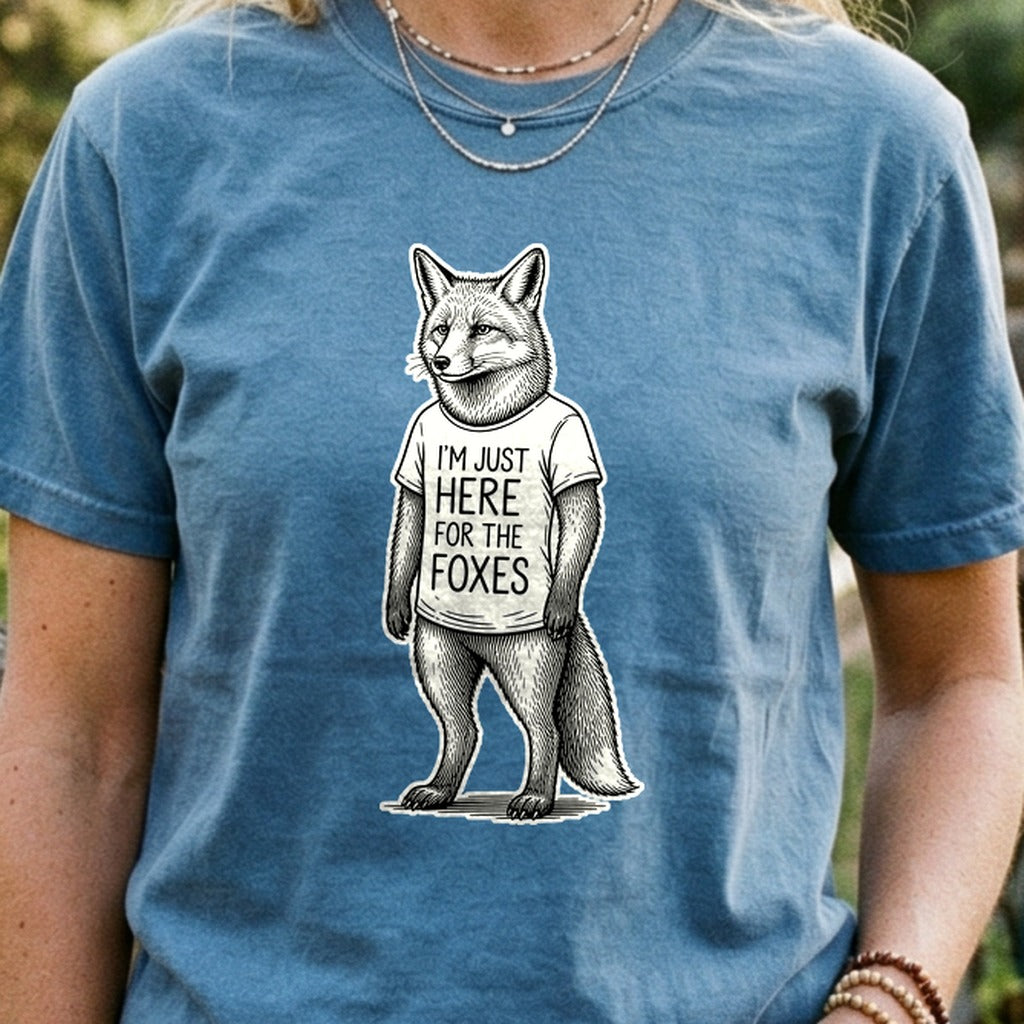 I'm Just Here for the Foxes Cotton T-Shirt