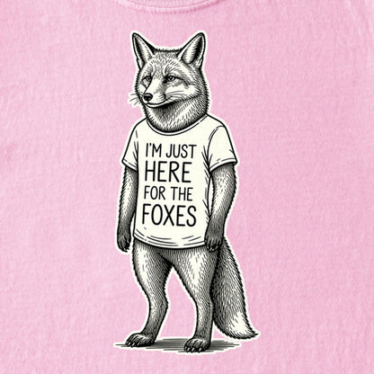 I'm Just Here for the Foxes Kids Cotton T-Shirt