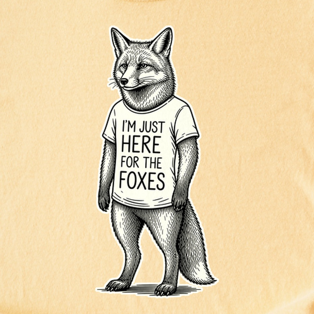 I'm Just Here for the Foxes Kids Cotton T-Shirt