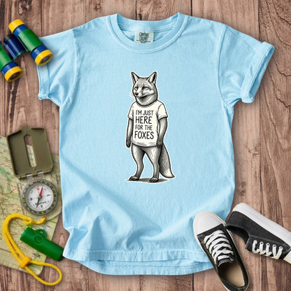 I'm Just Here for the Foxes Kids Cotton T-Shirt
