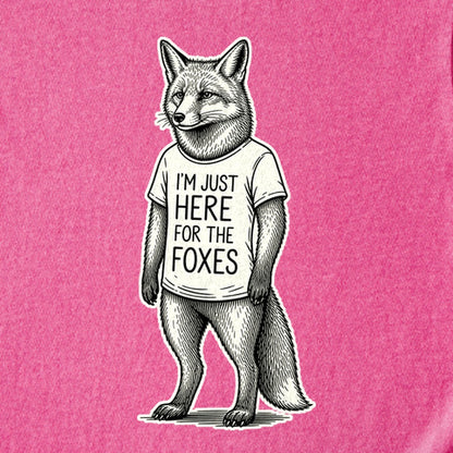 I'm Just Here for the Foxes Kids Cotton T-Shirt