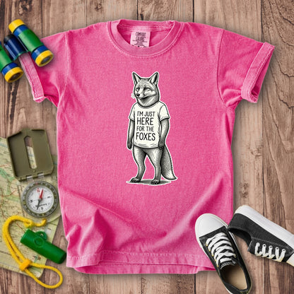 I'm Just Here for the Foxes Kids Cotton T-Shirt