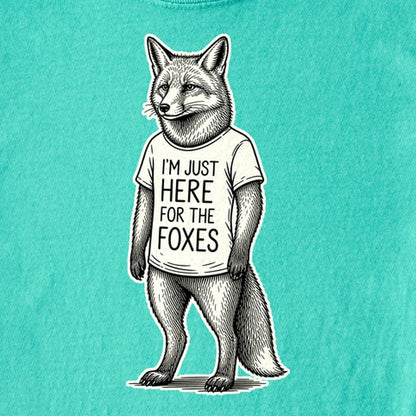 I'm Just Here for the Foxes Kids Cotton T-Shirt