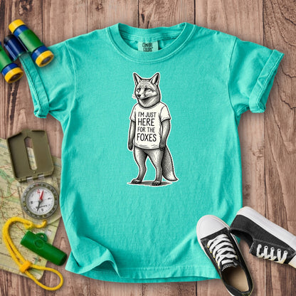 I'm Just Here for the Foxes Kids Cotton T-Shirt