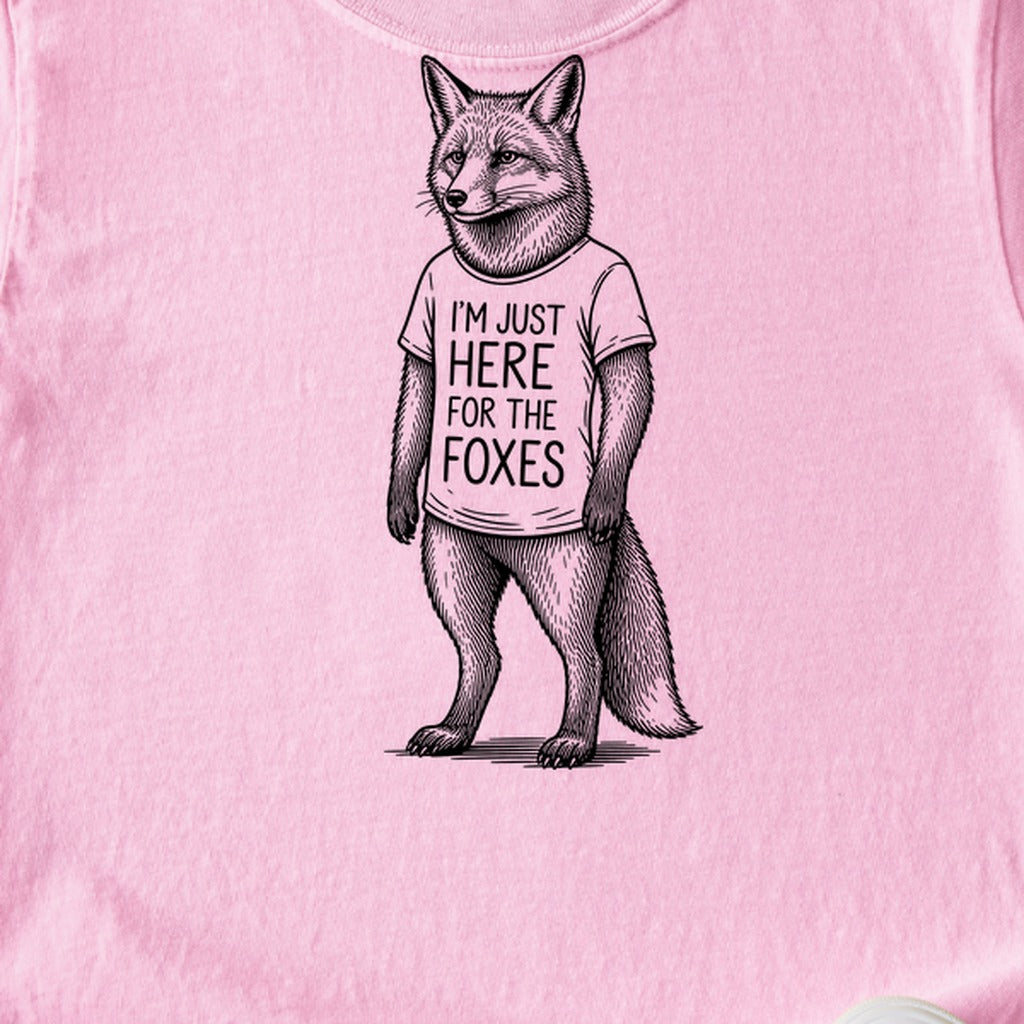 I'm Just Here for the Foxes Kids Cotton T-Shirt
