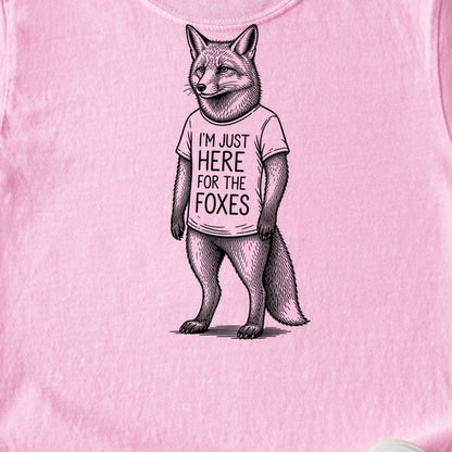 I'm Just Here for the Foxes Kids Cotton T-Shirt