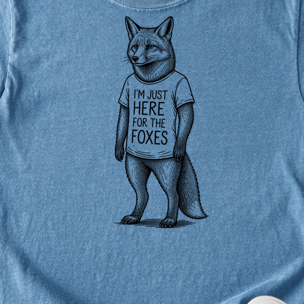 I'm Just Here for the Foxes Kids Cotton T-Shirt