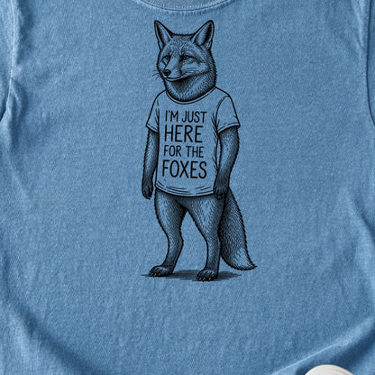 I'm Just Here for the Foxes Kids Cotton T-Shirt