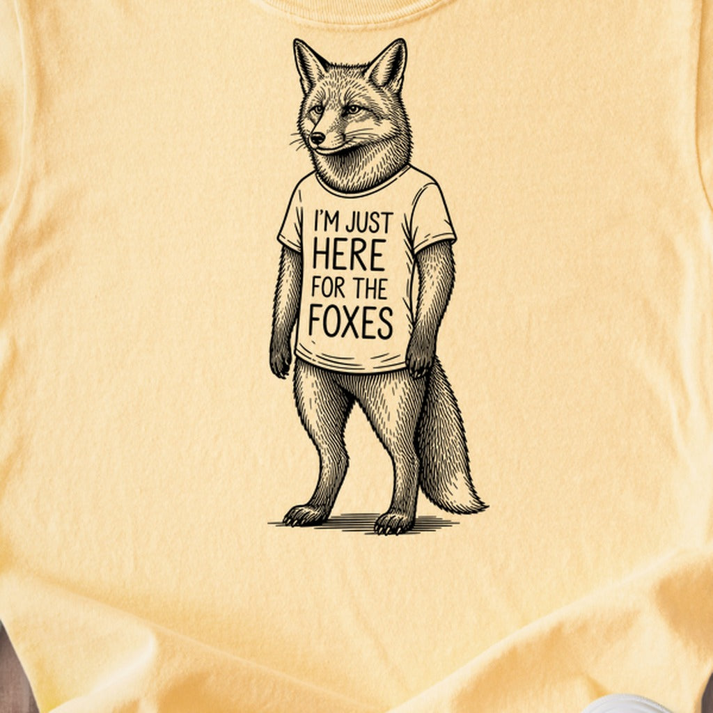 I'm Just Here for the Foxes Kids Cotton T-Shirt