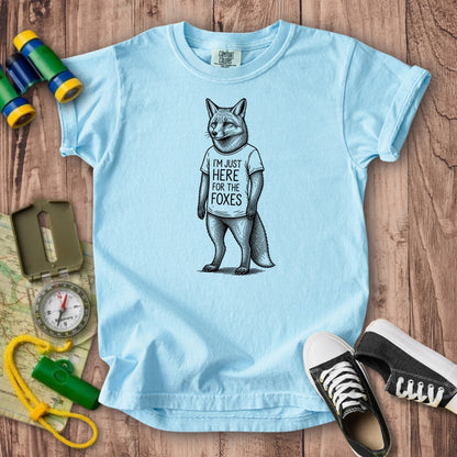 I'm Just Here for the Foxes Kids Cotton T-Shirt