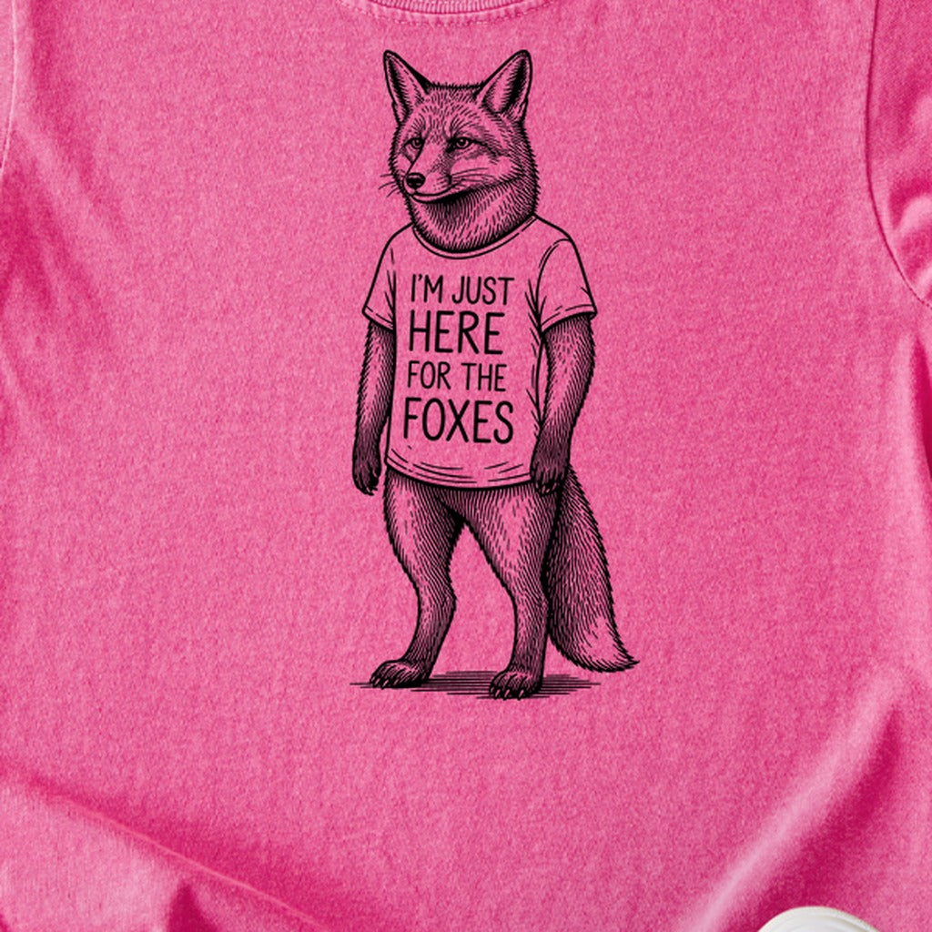 I'm Just Here for the Foxes Kids Cotton T-Shirt