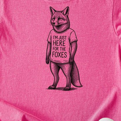 I'm Just Here for the Foxes Kids Cotton T-Shirt