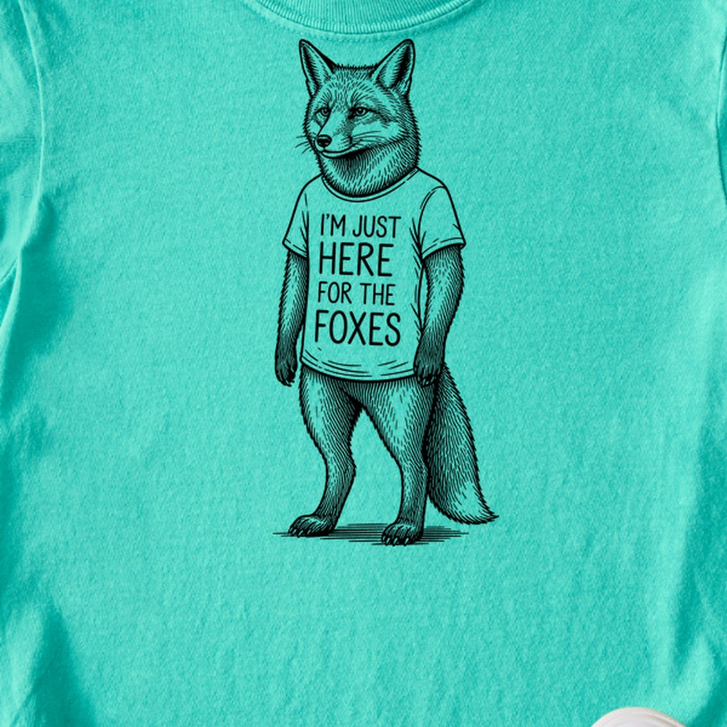 I'm Just Here for the Foxes Kids Cotton T-Shirt