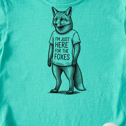 I'm Just Here for the Foxes Kids Cotton T-Shirt