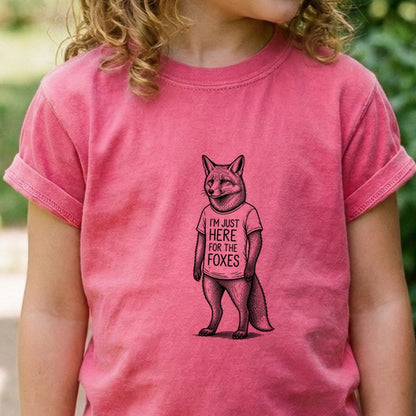 I'm Just Here for the Foxes Kids Cotton T-Shirt
