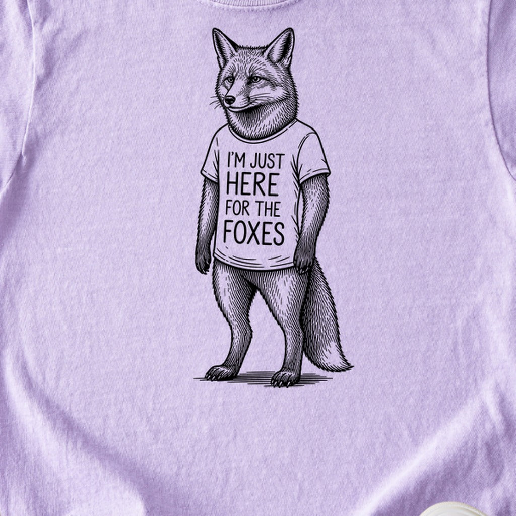 I'm Just Here for the Foxes Kids Cotton T-Shirt