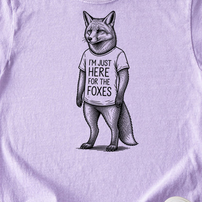 I'm Just Here for the Foxes Kids Cotton T-Shirt