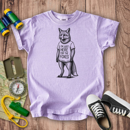 I'm Just Here for the Foxes Kids Cotton T-Shirt