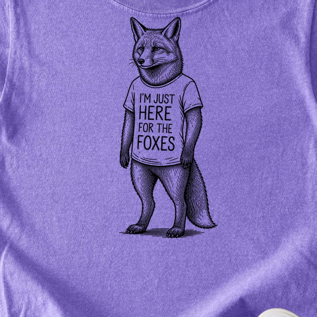 I'm Just Here for the Foxes Kids Cotton T-Shirt