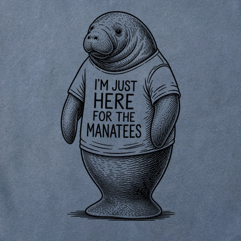 I'm Just Here for the Manatees Cotton T-Shirt