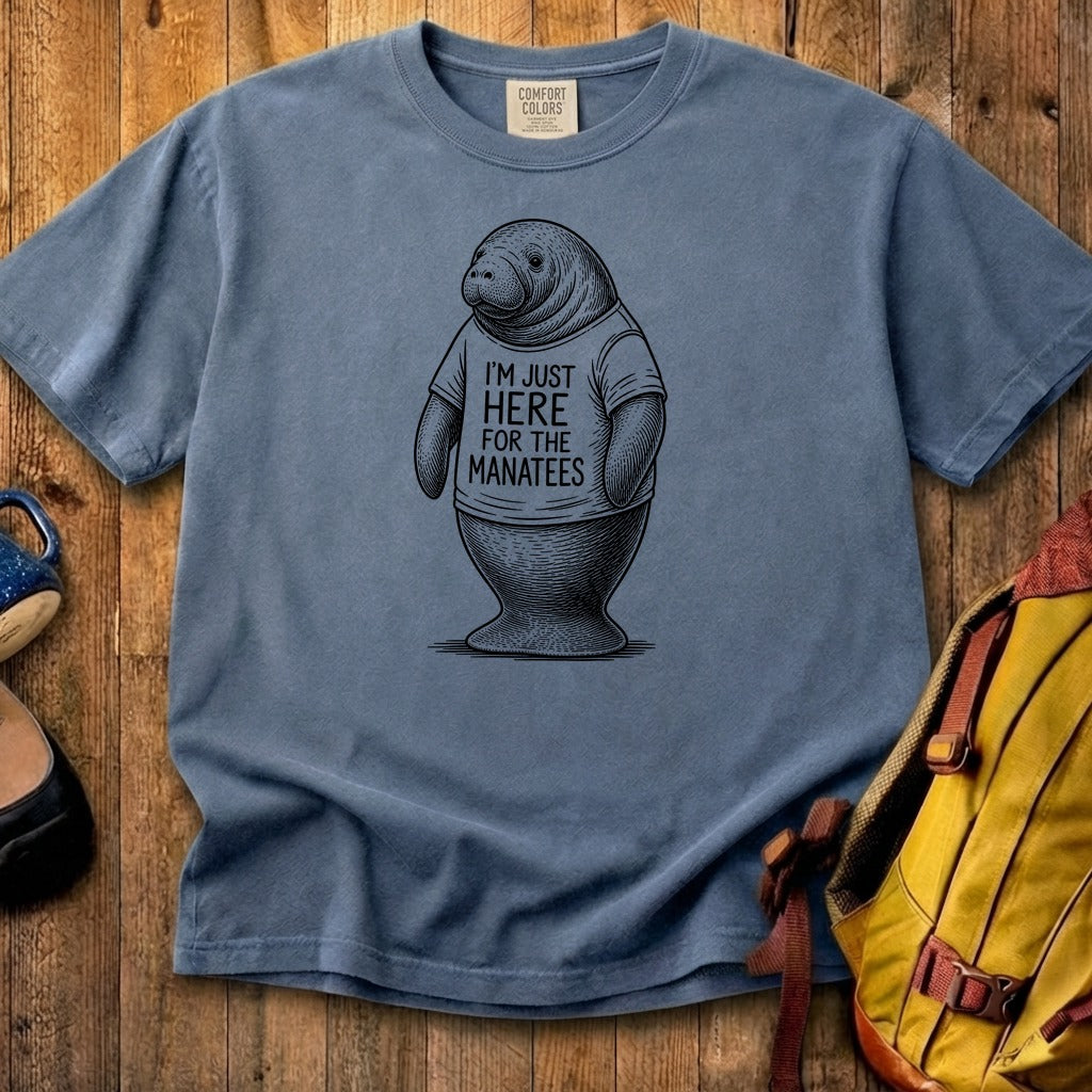 I'm Just Here for the Manatees Cotton T-Shirt