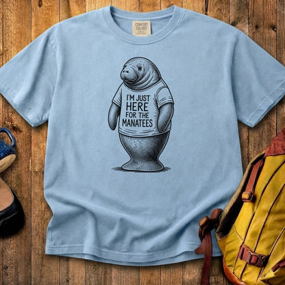 I'm Just Here for the Manatees Cotton T-Shirt