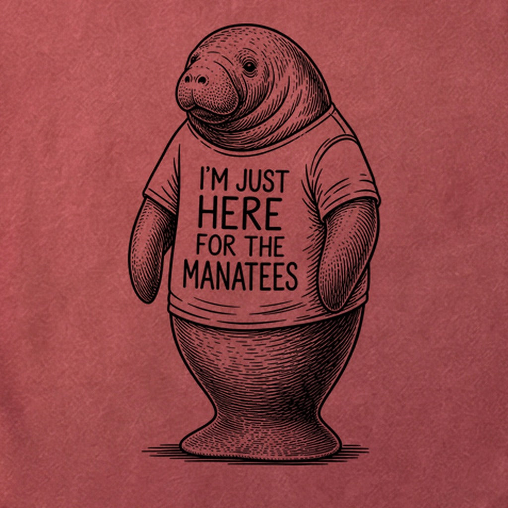 I'm Just Here for the Manatees Cotton T-Shirt