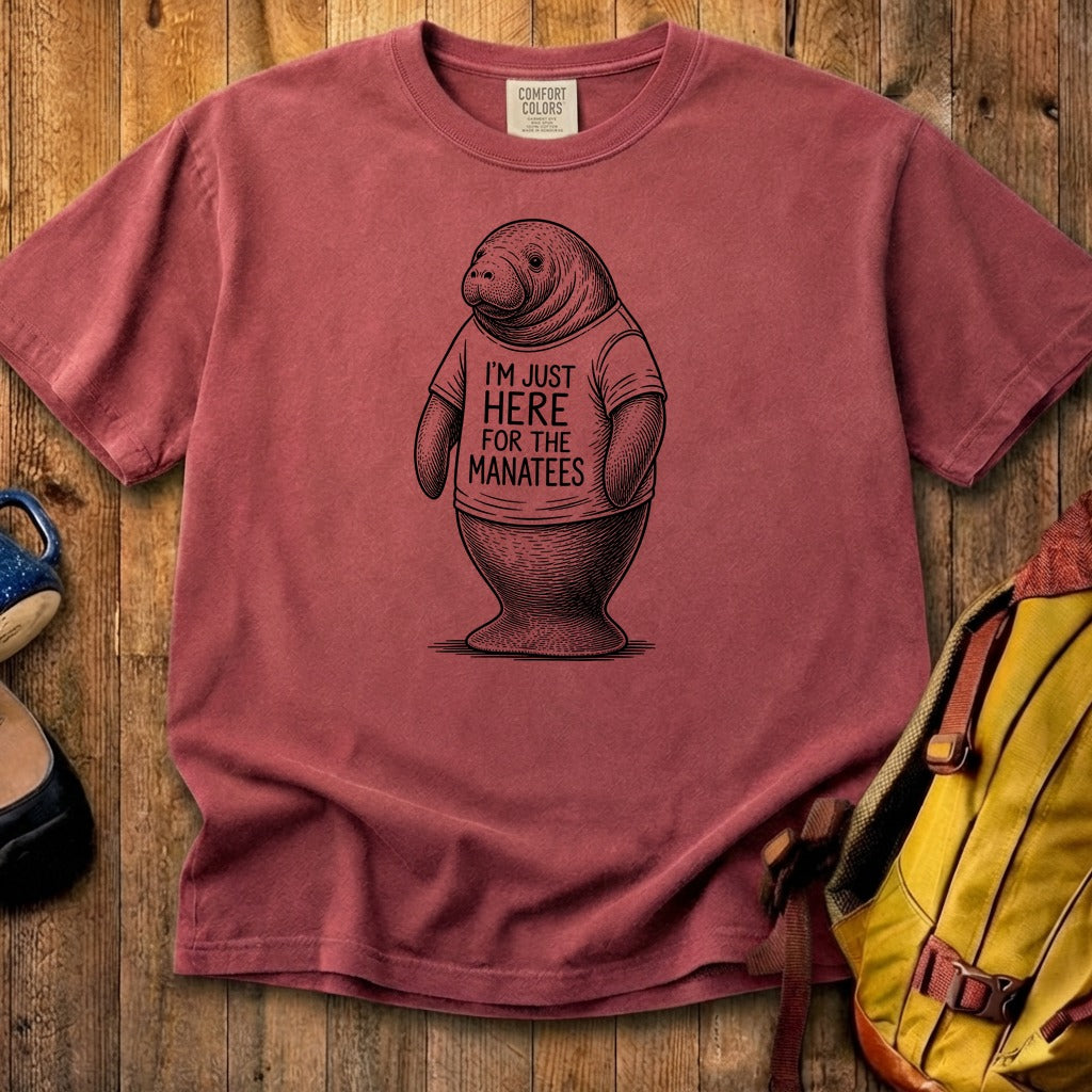 I'm Just Here for the Manatees Cotton T-Shirt