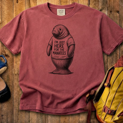 I'm Just Here for the Manatees Cotton T-Shirt