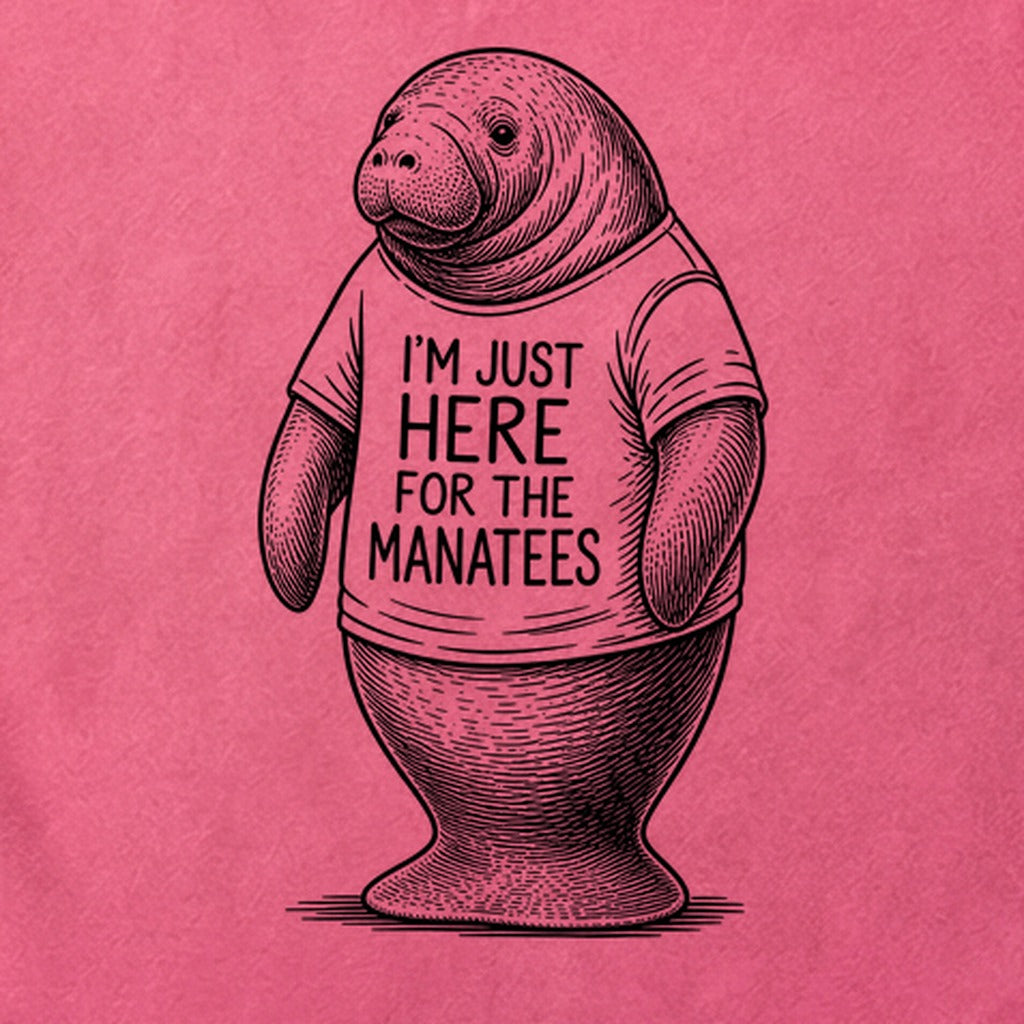 I'm Just Here for the Manatees Cotton T-Shirt