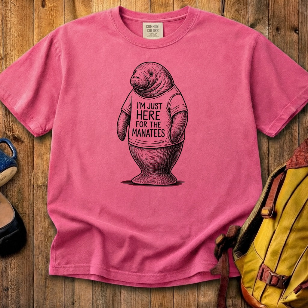 I'm Just Here for the Manatees Cotton T-Shirt