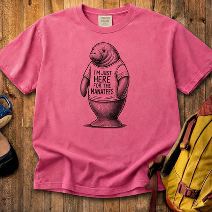 I'm Just Here for the Manatees Cotton T-Shirt