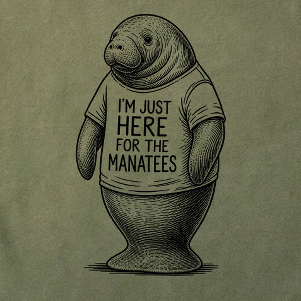 I'm Just Here for the Manatees Cotton T-Shirt