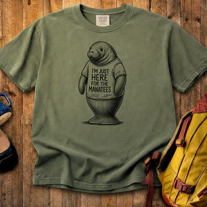 I'm Just Here for the Manatees Cotton T-Shirt