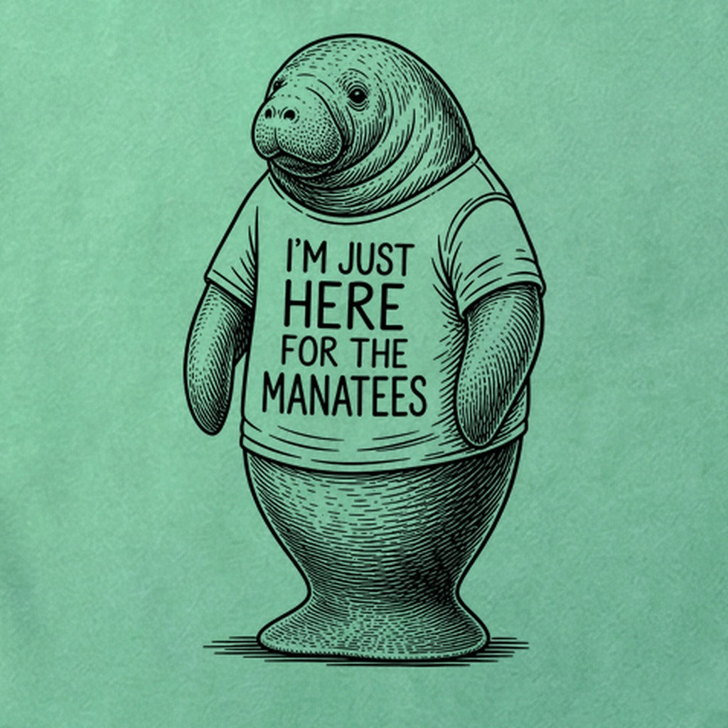 I'm Just Here for the Manatees Cotton T-Shirt