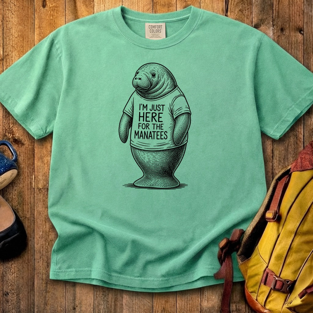 I'm Just Here for the Manatees Cotton T-Shirt