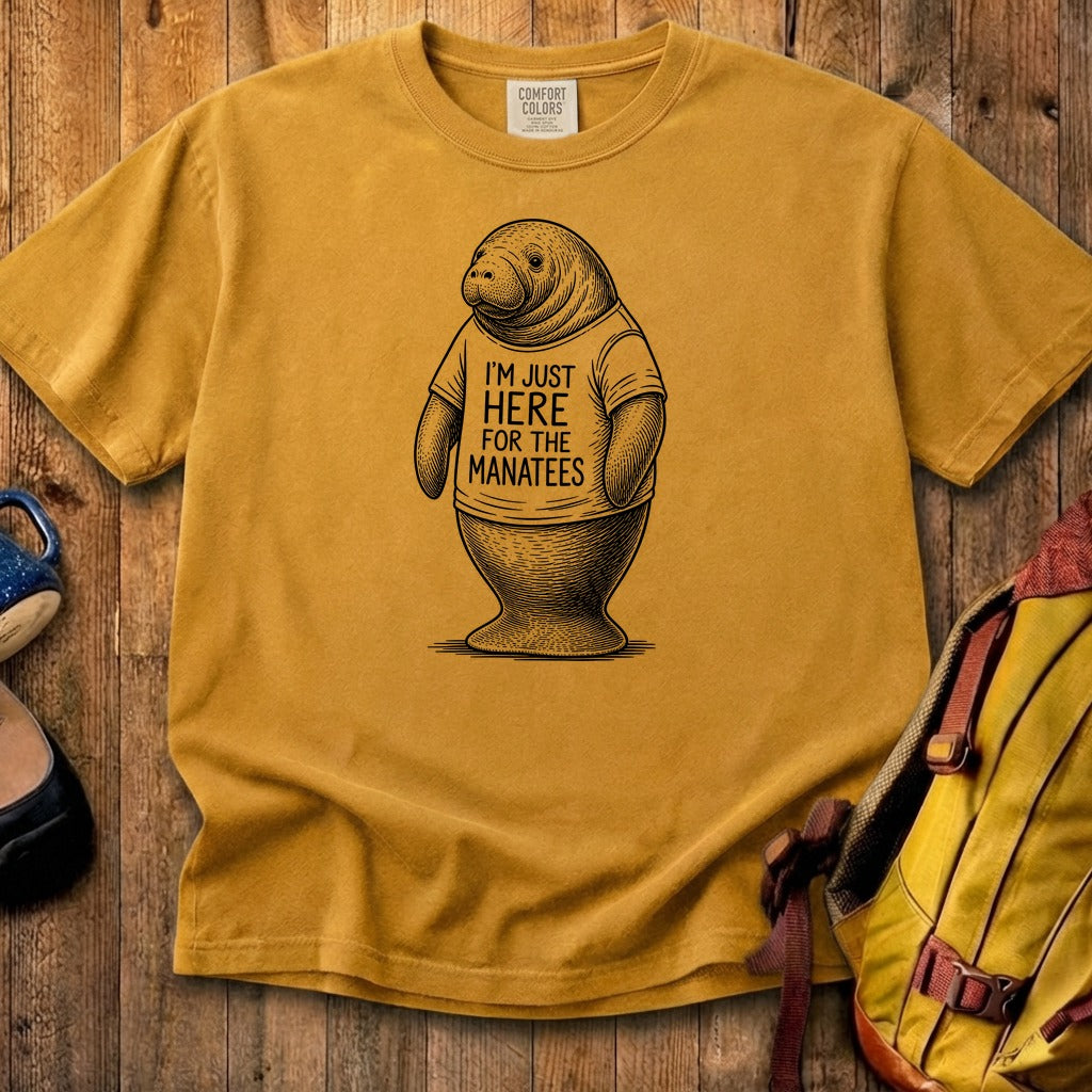 I'm Just Here for the Manatees Cotton T-Shirt