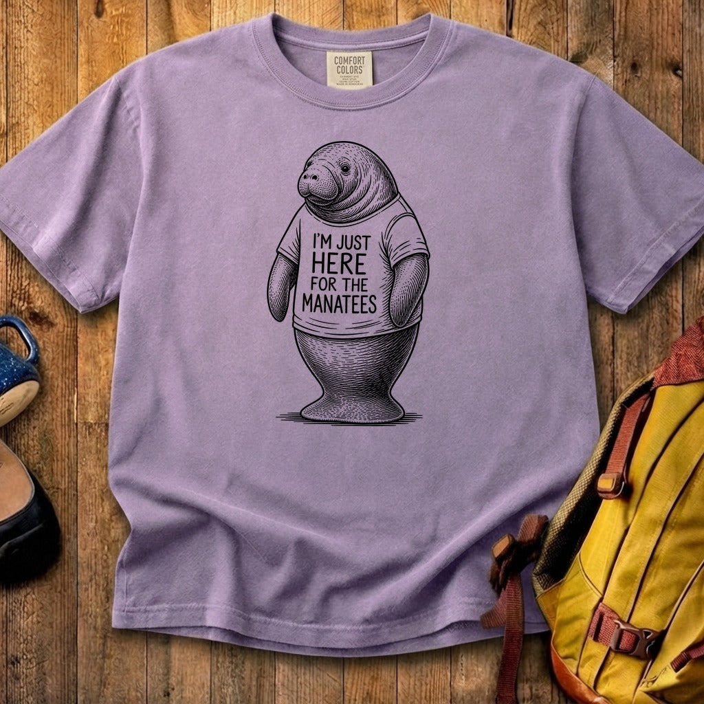 I'm Just Here for the Manatees Cotton T-Shirt