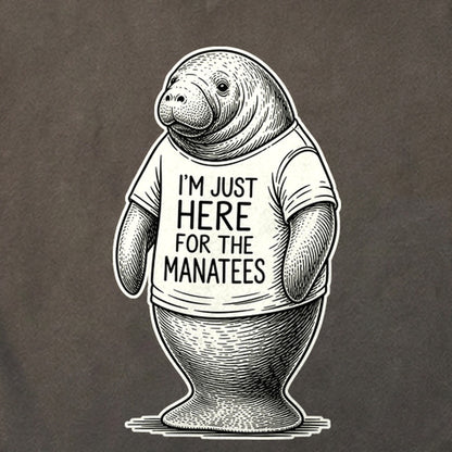 I'm Just Here for the Manatees Cotton T-Shirt