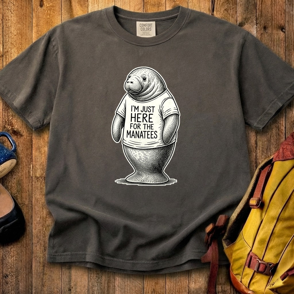 I'm Just Here for the Manatees Cotton T-Shirt