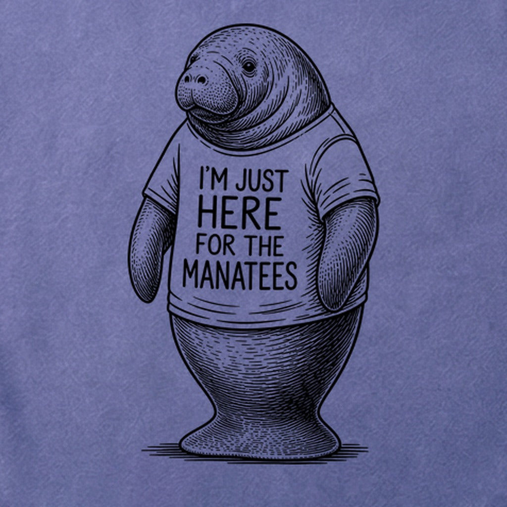 I'm Just Here for the Manatees Cotton T-Shirt