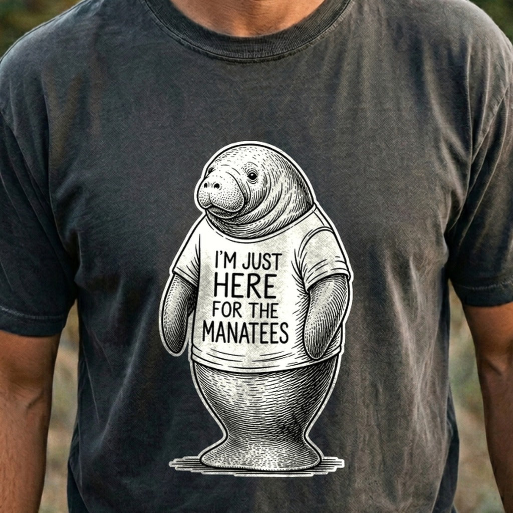I'm Just Here for the Manatees Cotton T-Shirt