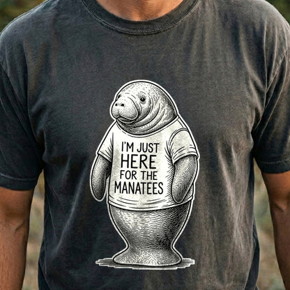 I'm Just Here for the Manatees Cotton T-Shirt