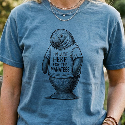 I'm Just Here for the Manatees Cotton T-Shirt