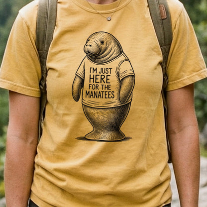 I'm Just Here for the Manatees Cotton T-Shirt