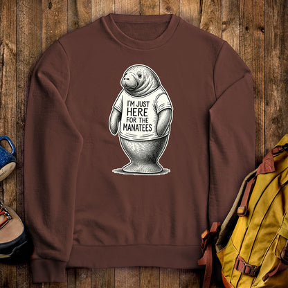 I'm Just Here for the Manatees Crewneck Sweatshirt