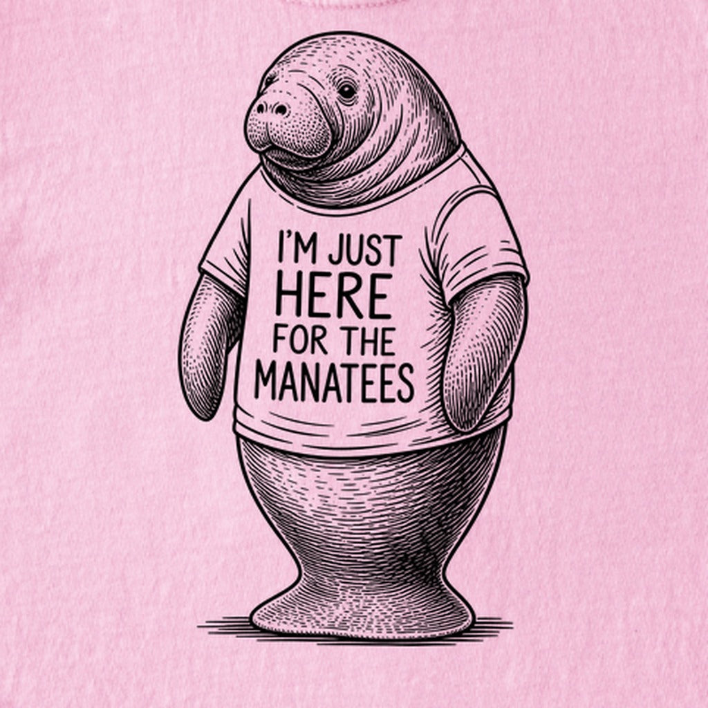 I'm Just Here for the Manatees Kids Cotton T-Shirt