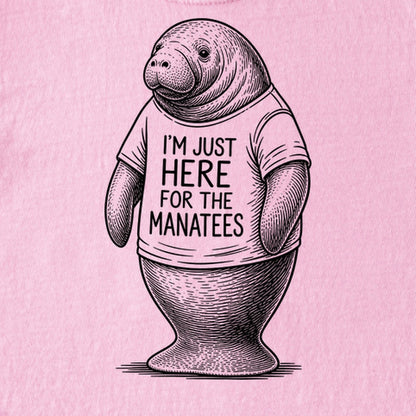 I'm Just Here for the Manatees Kids Cotton T-Shirt