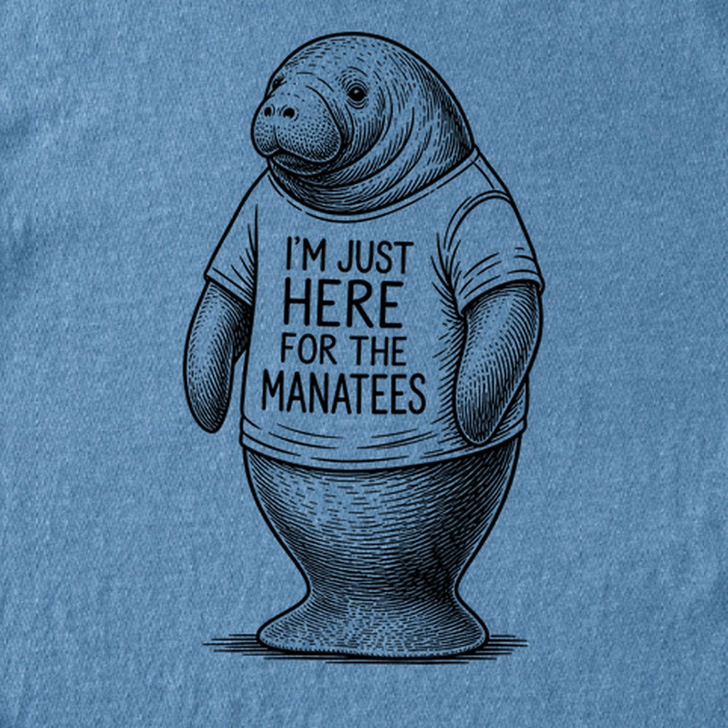 I'm Just Here for the Manatees Kids Cotton T-Shirt