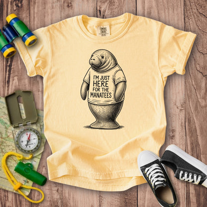 I'm Just Here for the Manatees Kids Cotton T-Shirt
